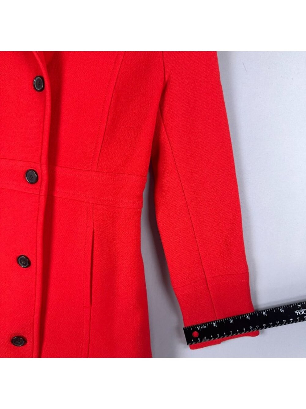 J. Crew Red Double Cloth Wool Coat Size 00Petite Fully Lined Winter Outerwear - Picture 9 of 10